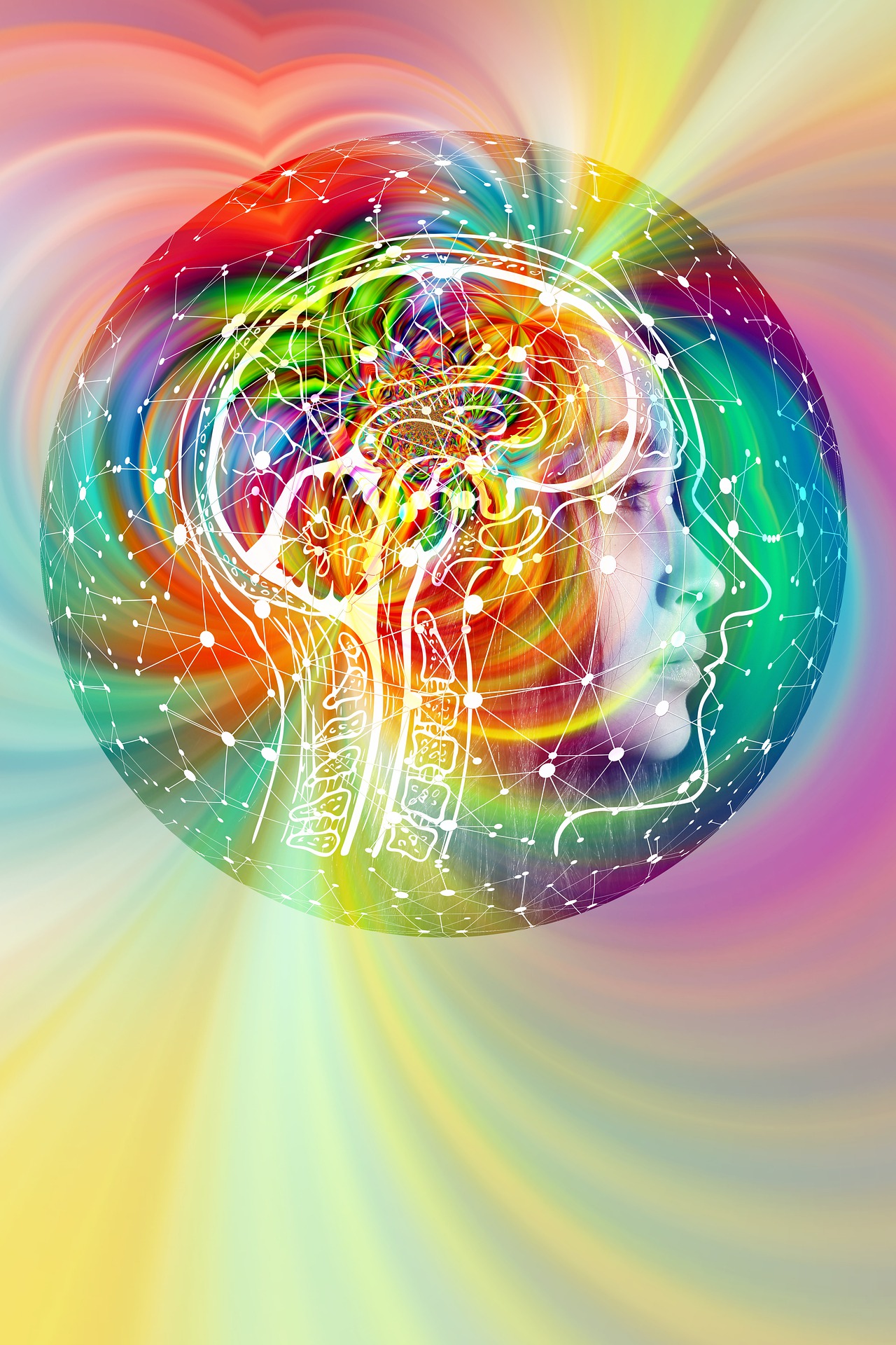 image of colourful brain to show healing effects of somatic experiencing and therapy