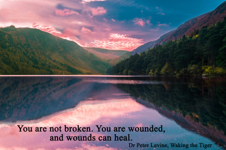 somatic experiencing with quote you are not broken you are wounded and wounds can heal